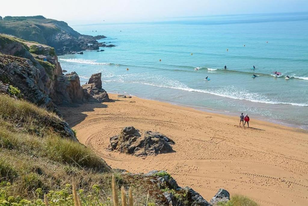 Perle Beach, Petite Maison Situee En Bord De Plage, Piscine. Guidel Eksteriør bilde